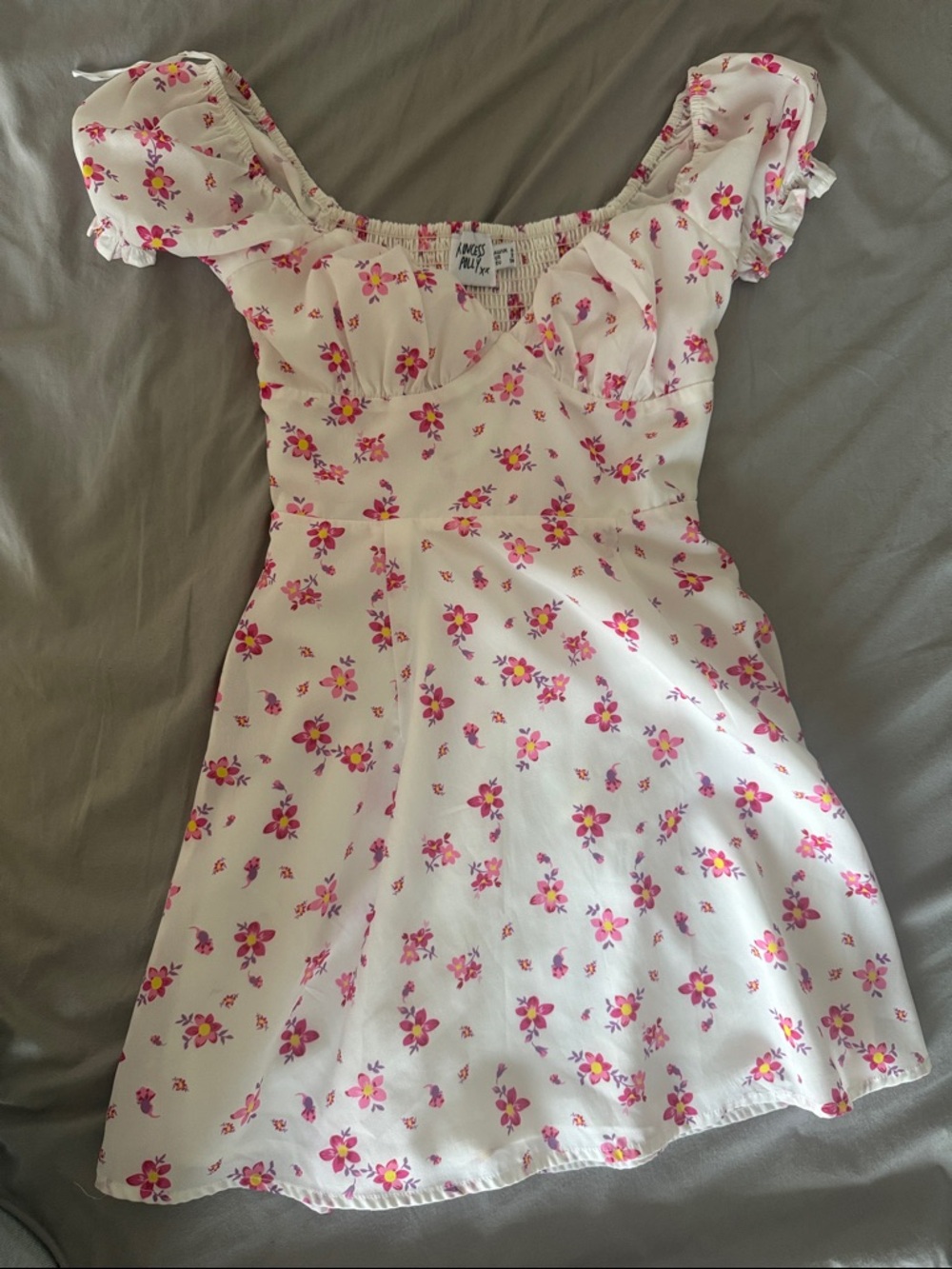 White Floral Mini Dress